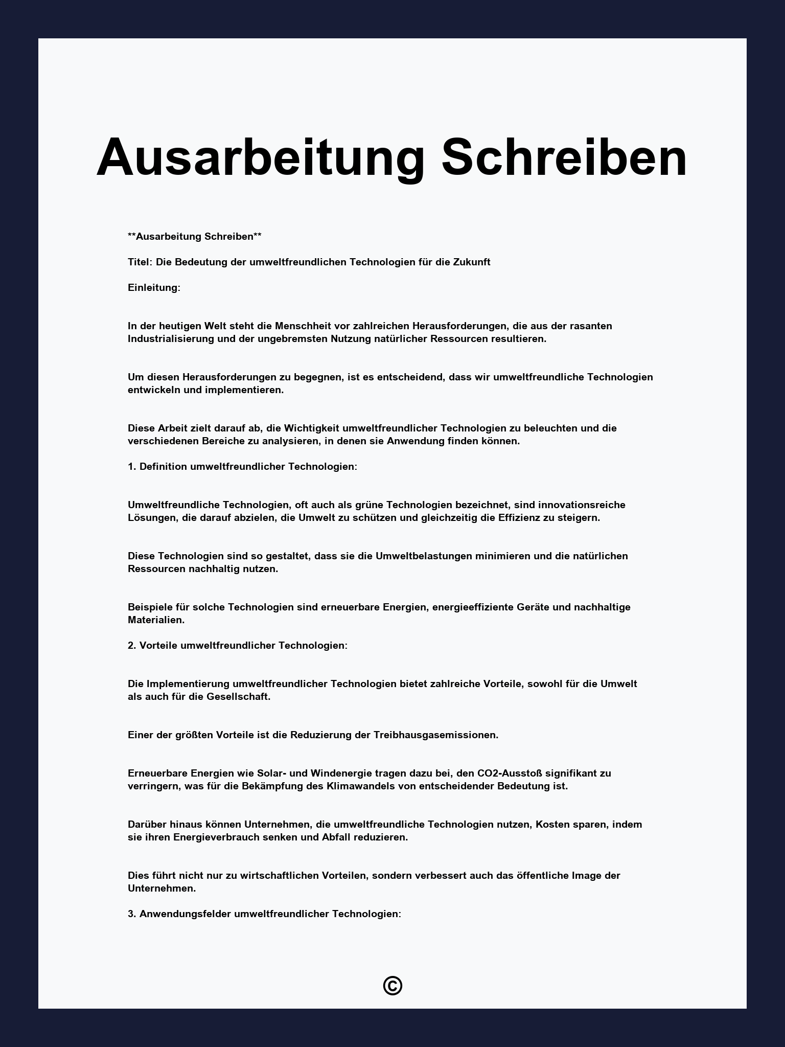 Ausarbeitung Schreiben