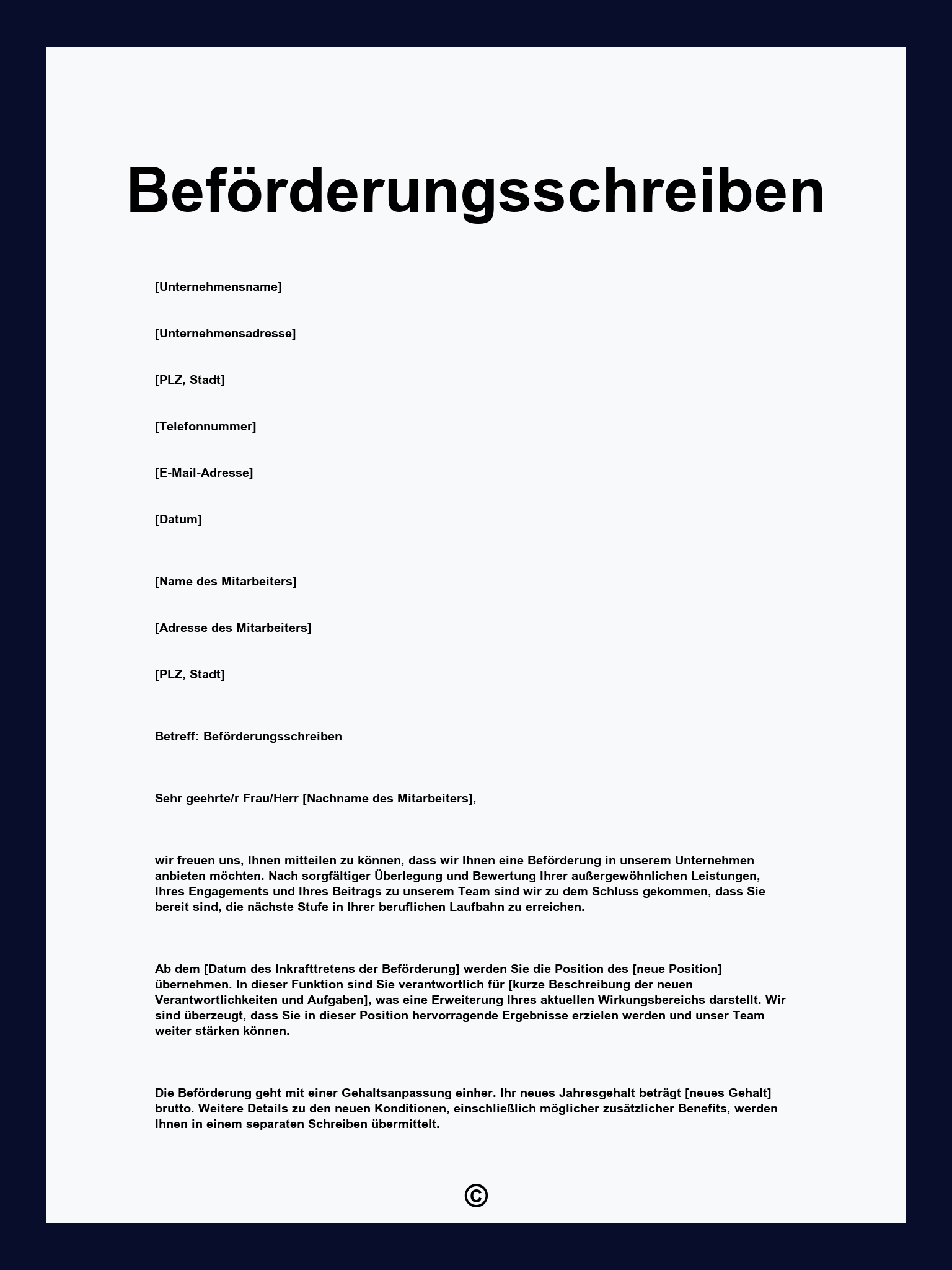 Beförderungsschreiben