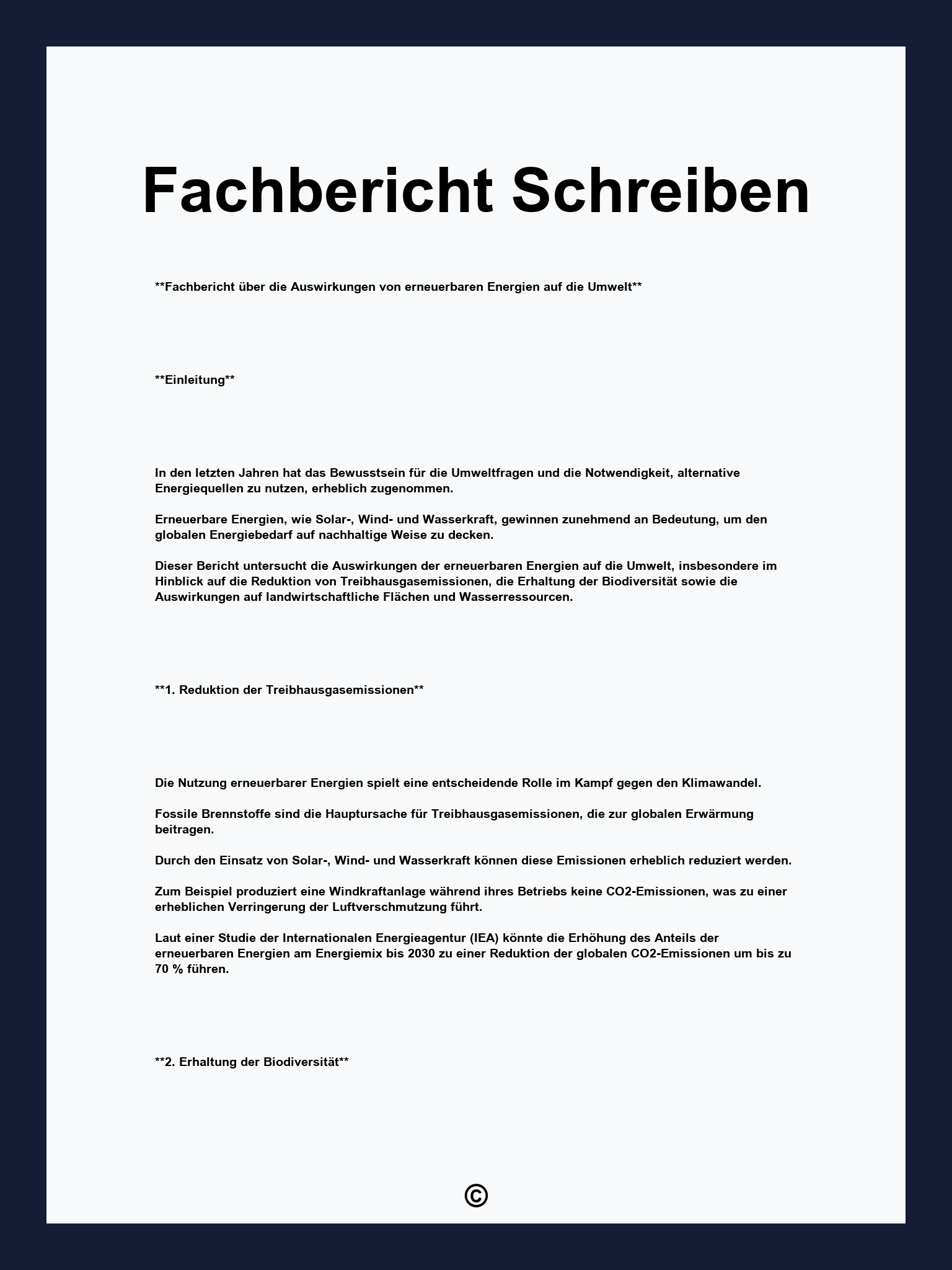 Fachbericht Schreiben