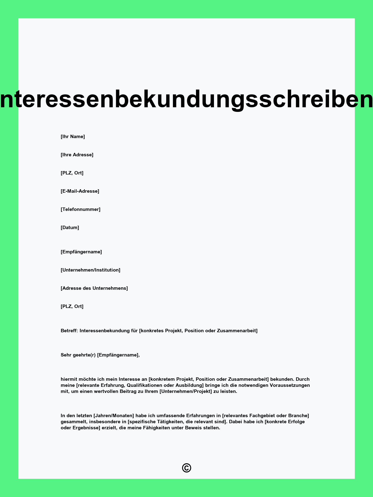 Interessenbekundungsschreiben