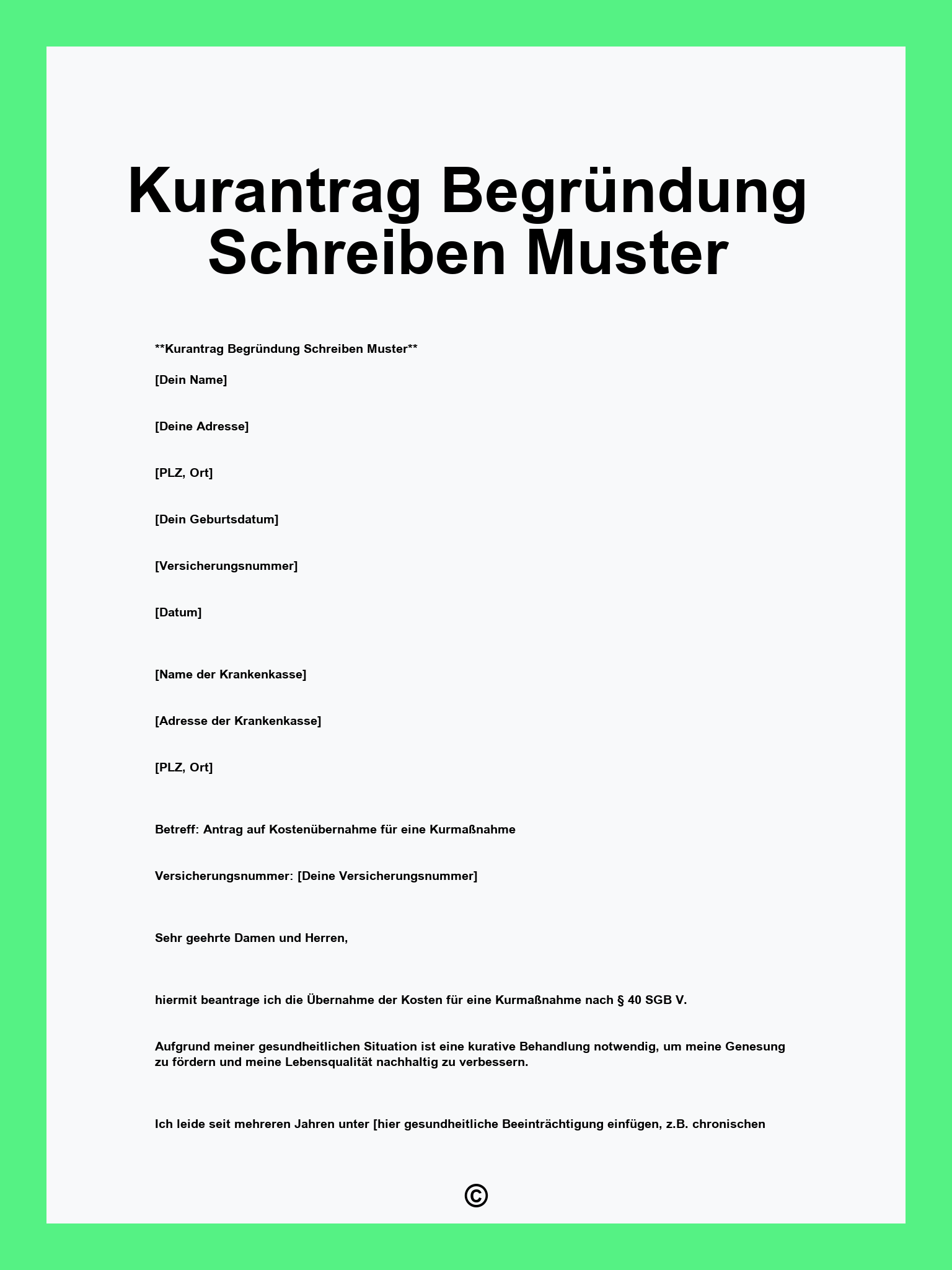 Kurantrag Begründung Schreiben Muster