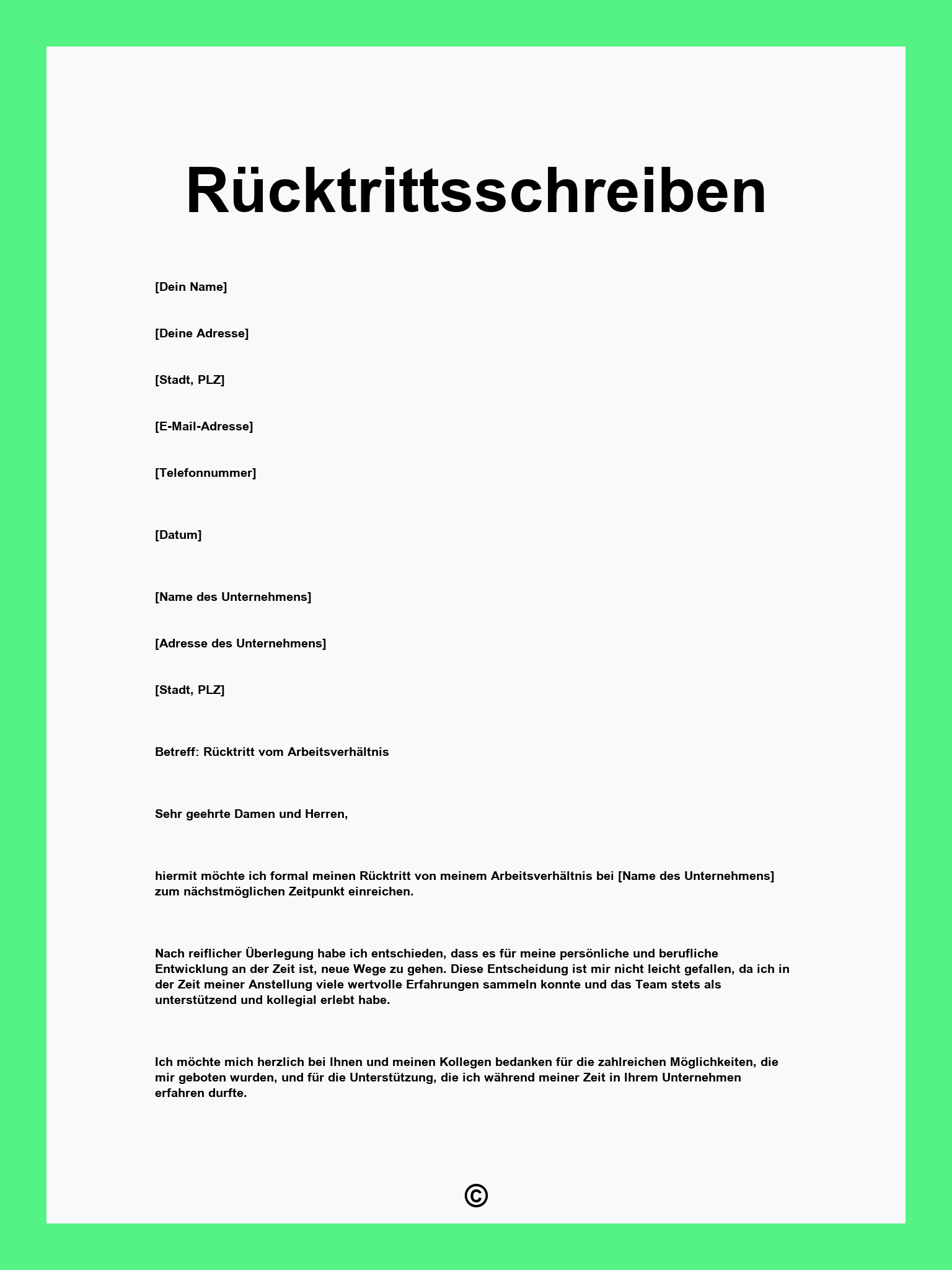 Rücktrittsschreiben