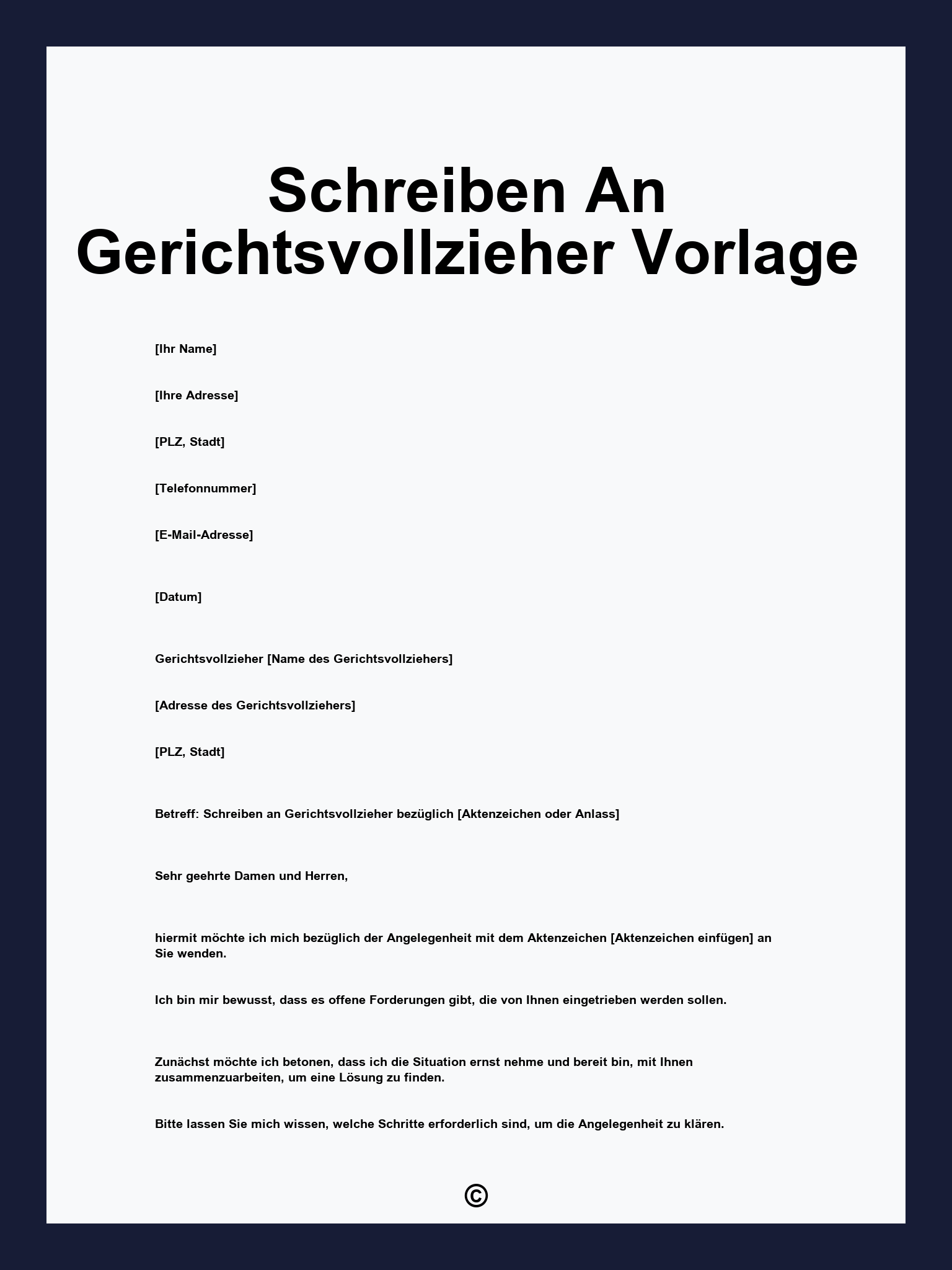 Schreiben An Gerichtsvollzieher Vorlage