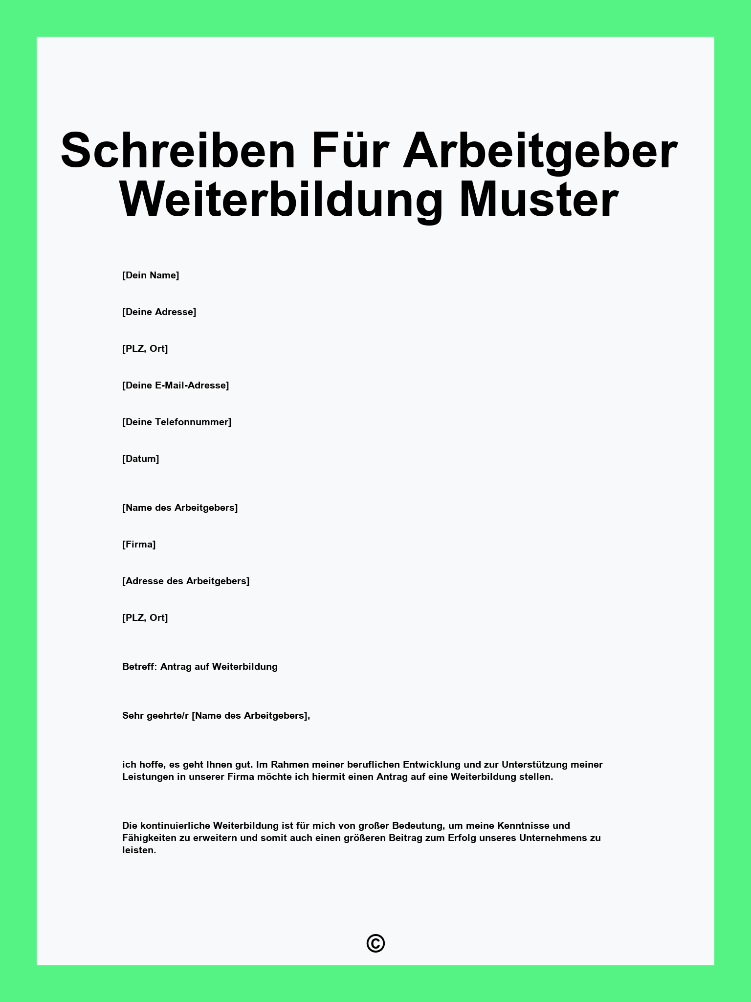 Schreiben Für Arbeitgeber Weiterbildung Muster